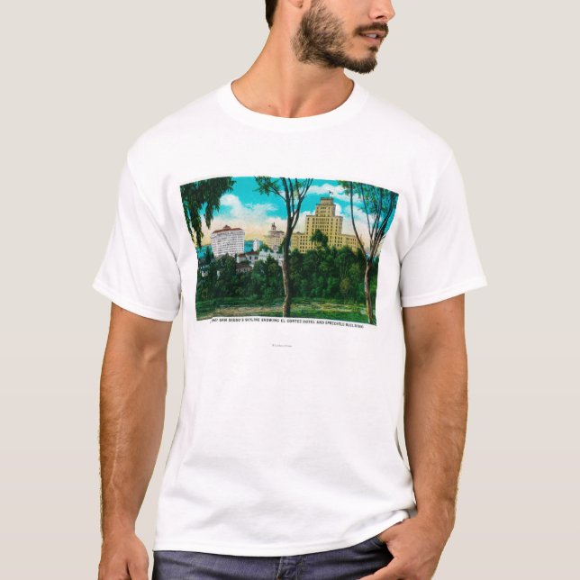 Teil San Diegos Skyline EL Corte zeigend T-Shirt (Vorderseite)