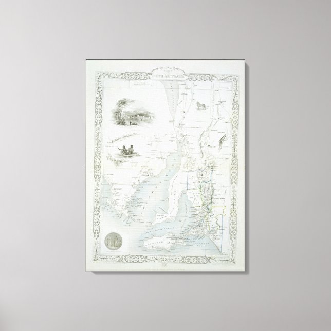 Teil Südaustraliens, aus einer Serie von World Ma Leinwanddruck (Vorderseite)