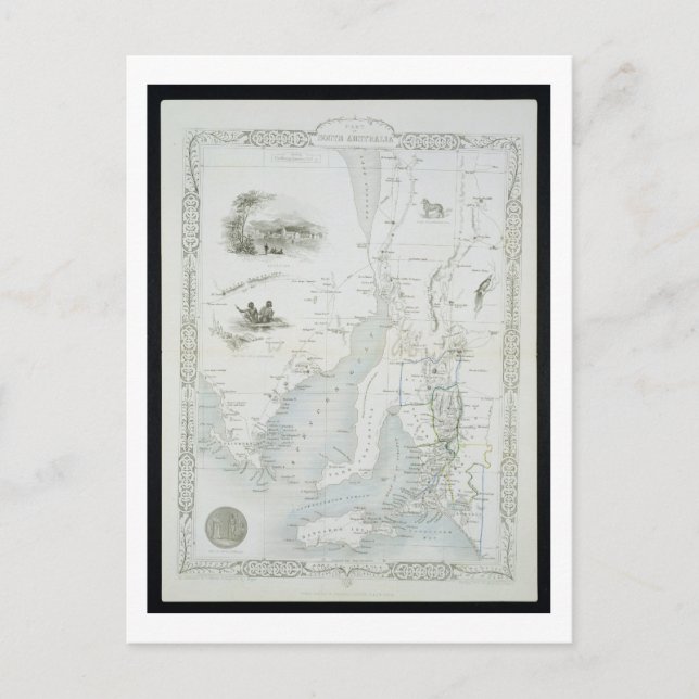 Teil Südaustraliens, aus einer Serie von World Ma Postkarte (Vorderseite)