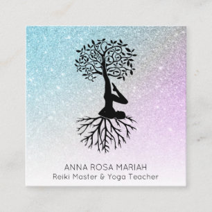 *~* TEILE BEHALT-Lotus Quadratische Visitenkarte