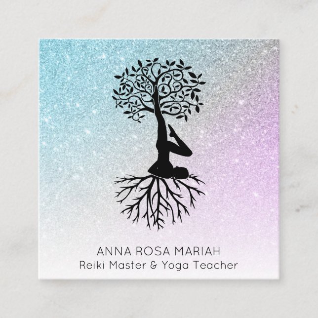 *~* TEILE BEHALT-Lotus Quadratische Visitenkarte (Vorderseite)