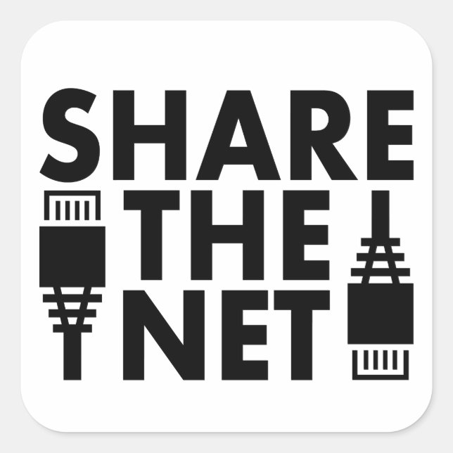 Teile das Netz Quadratischer Aufkleber (Vorderseite)