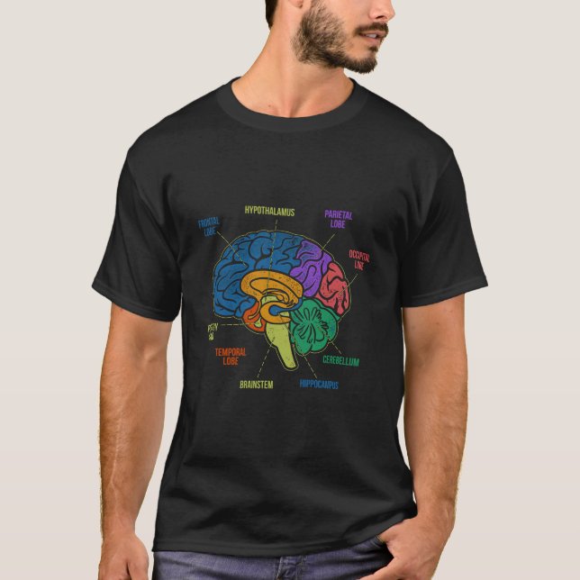 Teile des farbigen Diagramms Neurologie T-Shirt (Vorderseite)