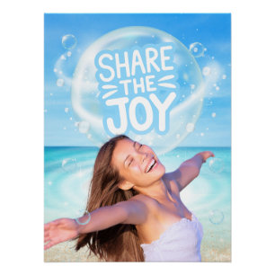 Teile die Freude Inspirierendes Strandposter Poster