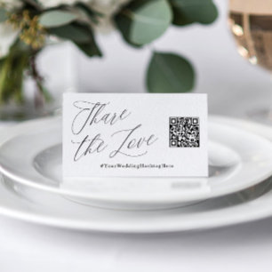 Teile die Liebe Hochzeits-Hashtag-QR-Code-Tischkar