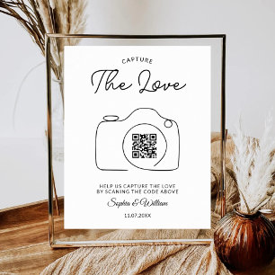 Teile die Liebe QR-Code scannbares Foto Hochzeit Poster