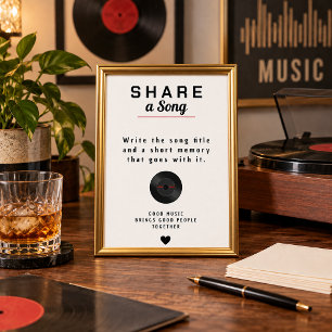 Teile eine Vinyl-Schallplatten-Geburtstags-Erinner Poster