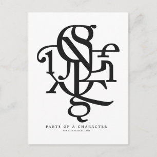 Teile einer Zeichenpostkarte Postkarte