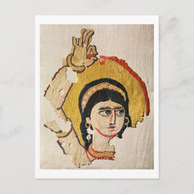 Teile eines Wandgemäldes, das den Kopf eines Dans  Postkarte (Vorderseite)