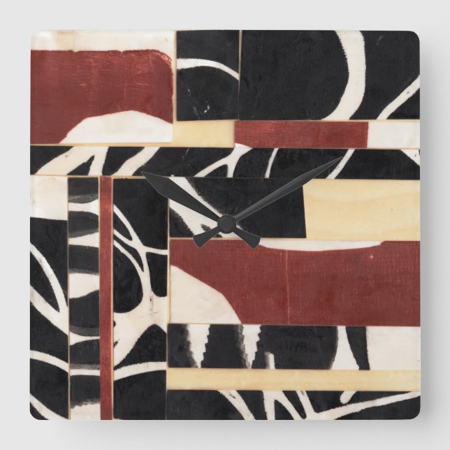 Teile II Quadratische Wanduhr (Vorderseite)
