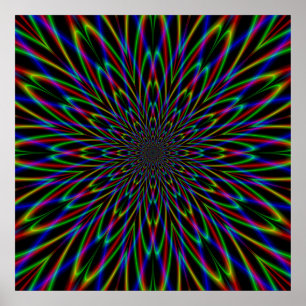 Teilen des Atom auf Schwarz Poster