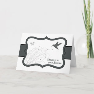Teilen in Ihrem Sorgen-Beileid mit Summenvogel Karte