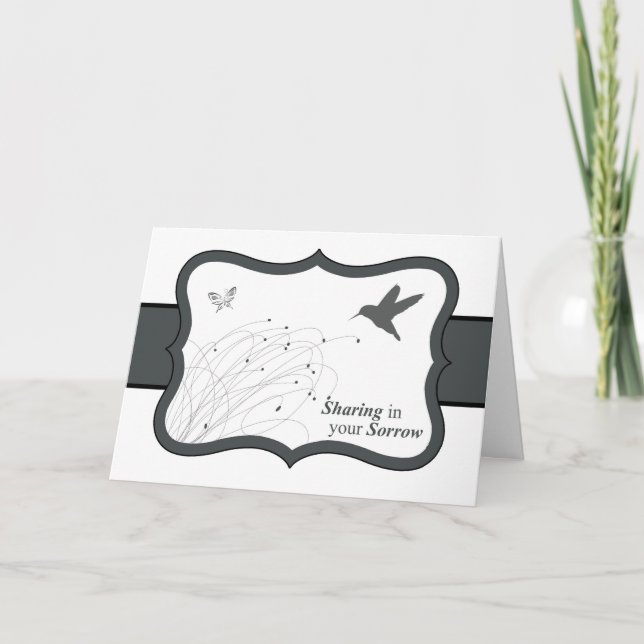 Teilen in Ihrem Sorgen-Beileid mit Summenvogel Karte (Vorderseite)