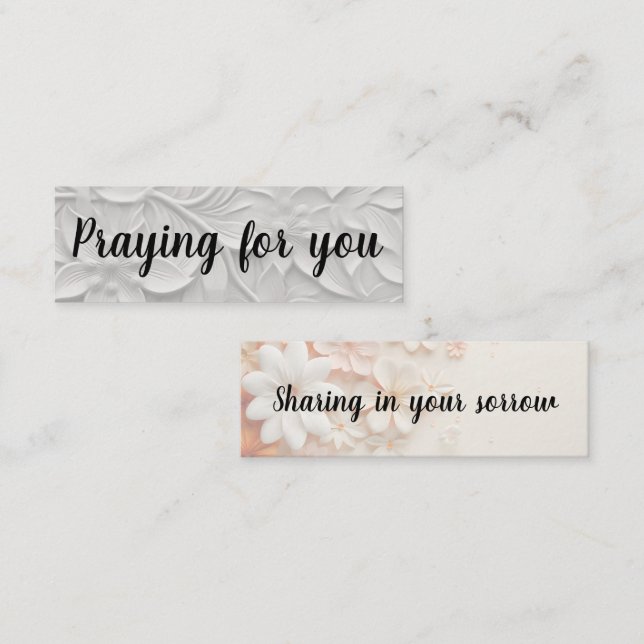 Teilen in Ihrer Trauer/Gebet für Sie Mini Visitenkarte (Vorne/Hinten)