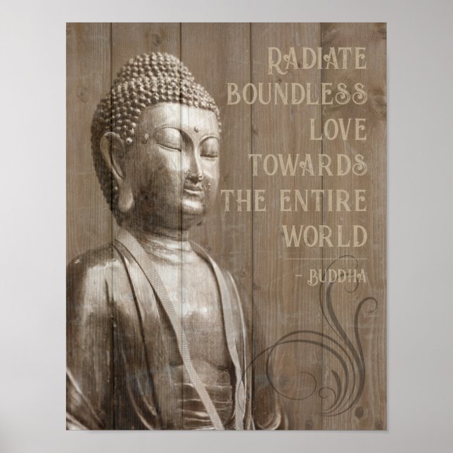 Teilen Sie das Buddhistische Wood Effect Buddha Zi Poster (Vorne)