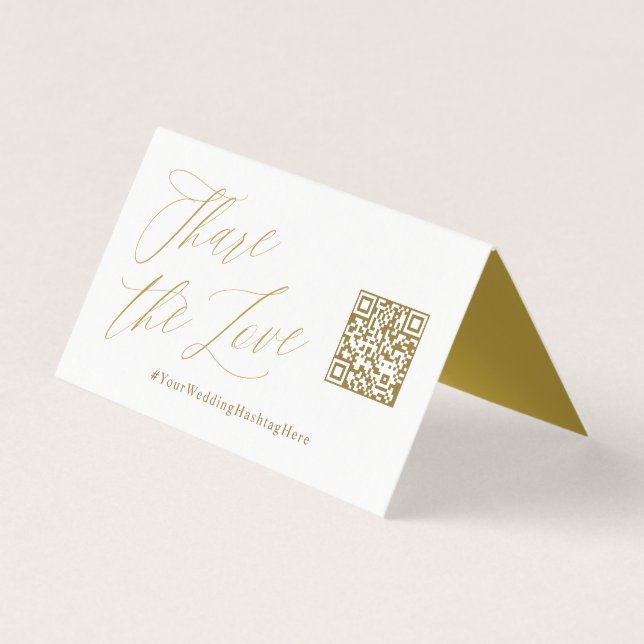 Teilen Sie die Liebe Gold Wedding QR Code Zent Car (Vorderseite)