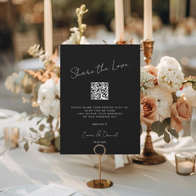 Teilen Sie die Liebe QR Code Black Wedding Galerie (Von Creator hochgeladen)