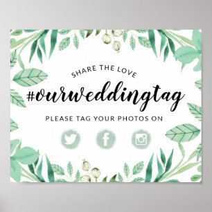 Teilen Sie die Liebe Wedding Hashtag Social Media- Poster