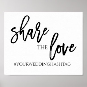 Teilen Sie die Liebe Wedding Hashtag-Zeichen 8x1 Poster
