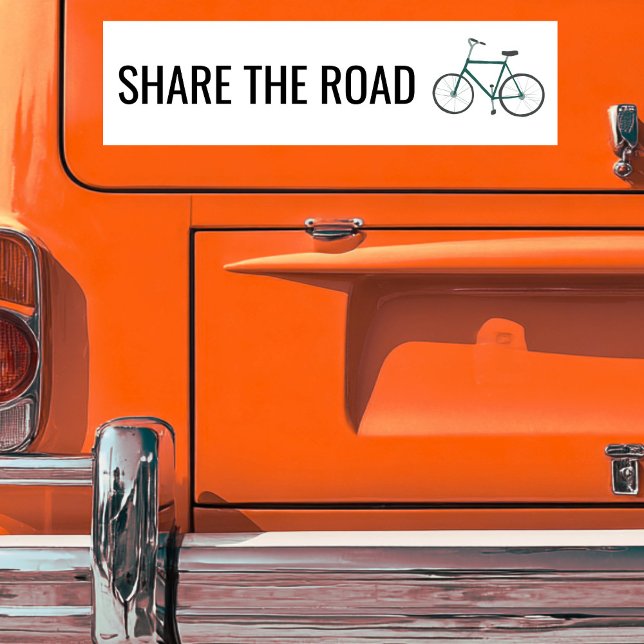 TEILEN SIE DIE STRASSE Niedliche Fahrradsicherheit Autoaufkleber (SHARE THE ROAD Cute Green Bicycle Cyclist Safety Bumper Sticker
)