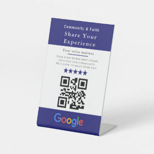Teilen Sie Ihren Erfahrungs-QR-Code-Schild Googl Sockelschild