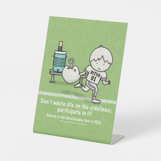 Teilnahme am Leben Sockelschild (Vorderseite)