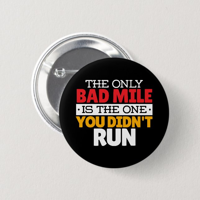 Teilnehmer - Funny Bad Mile Running Zitat Button (Vorne & Hinten)