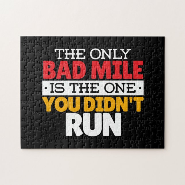 Teilnehmer - Funny Bad Mile Running Zitat Puzzle (Horizontal)