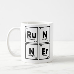 Teilnehmer Periodic Table Marathon Runners Science Kaffeetasse