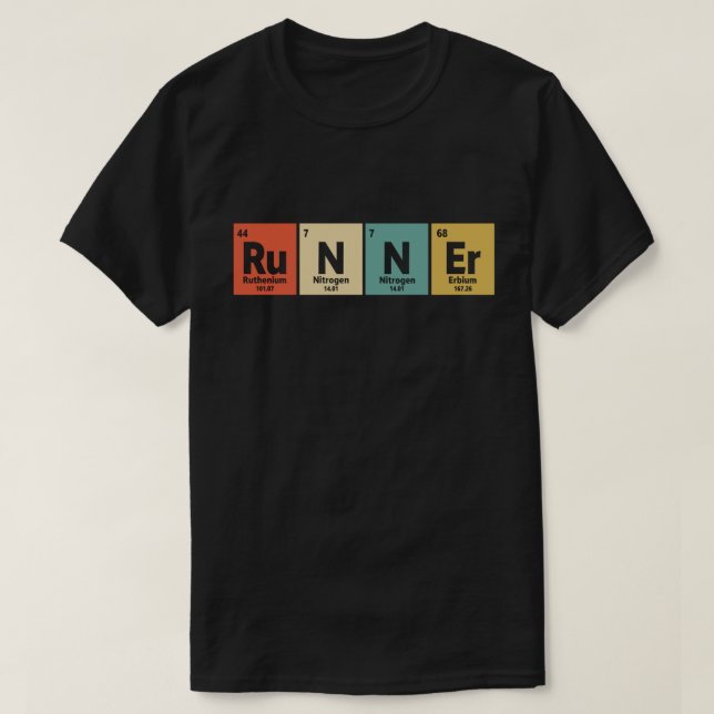 Teilnehmer Periodic Table Marathon Runners Science T-Shirt (Design vorne)