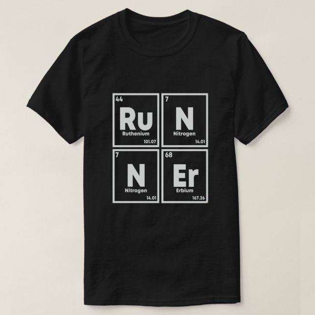 Teilnehmer Periodic Table Marathon Runners Science T-Shirt (Design vorne)