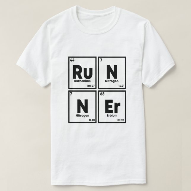 Teilnehmer Periodic Table Marathon Runners Science T-Shirt (Design vorne)