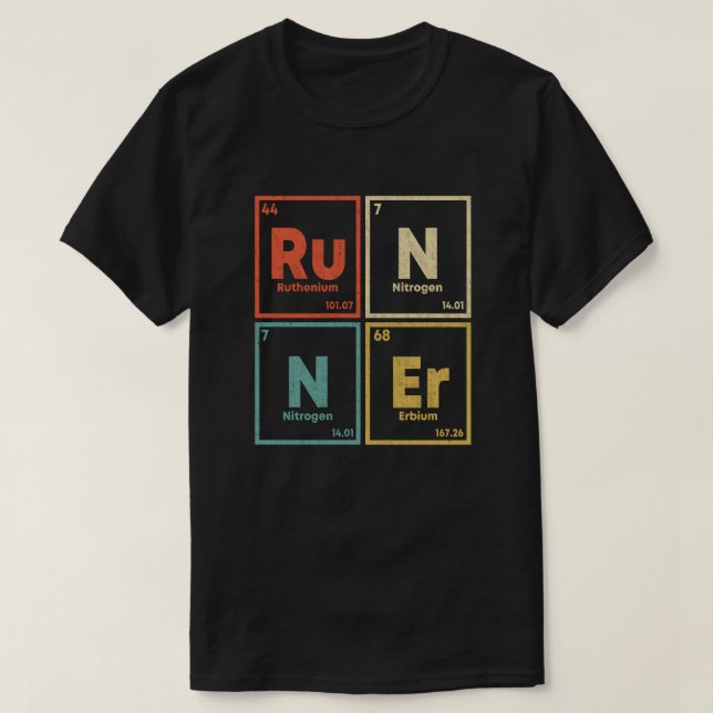 Teilnehmer Periodic Table Marathon Runners Science T-Shirt (Design vorne)