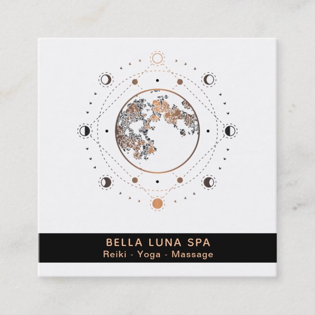 *~* teilt heiliger Geometrie-Mond UniversumShaman Quadratische Visitenkarte (Vorderseite)