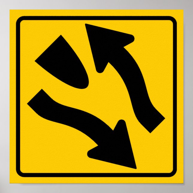 Teilte Autobahn beginnt Autobahnsignatur Poster (Vorne)