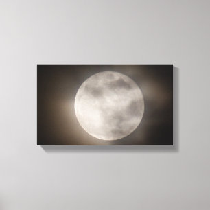 Teilweise bewölkt Vollmond, Ohio Leinwanddruck