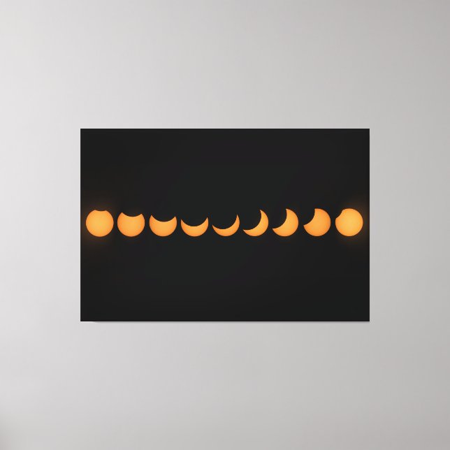 Teilweise Sonnenfinsternis Fortschrittsreihe Leinwanddruck (Vorderseite)