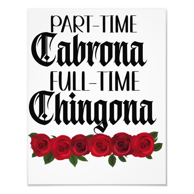 Teilzeit Cabrona Vollzeit Chingona Großer Druck (Vorne)