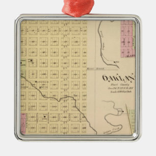 Tekamah, Oakland und Lyon, Nebraska Silbernes Ornament
