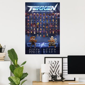 Tekken Chibi Charaktere Vertikales Wandposter Poster