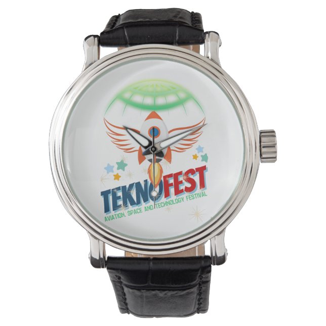 TEKNOFEST-Raketentwürfe - Luftfahrt und Technologi Armbanduhr (Vorderseite)