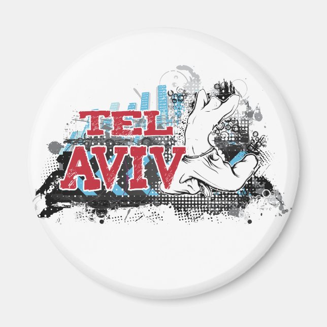 TEL AVIV - Ein Grunge-Stil von Israels 1. Stadt Magnet (Vorne)