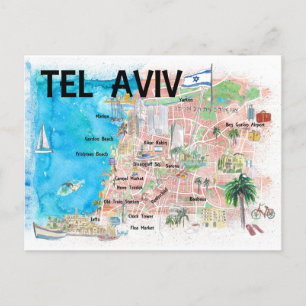 Tel Aviv Israel Illustriert Karte mit Straßen