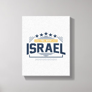Tel Aviv Israel Moderne urbane Typografie-Design Leinwanddruck