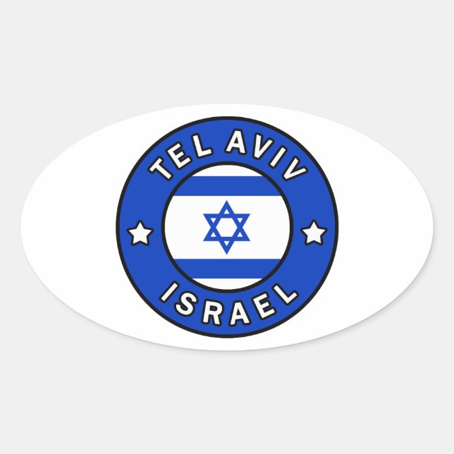 Tel Aviv Israel Ovaler Aufkleber (Vorderseite)