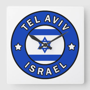 Tel Aviv Israel Quadratische Wanduhr