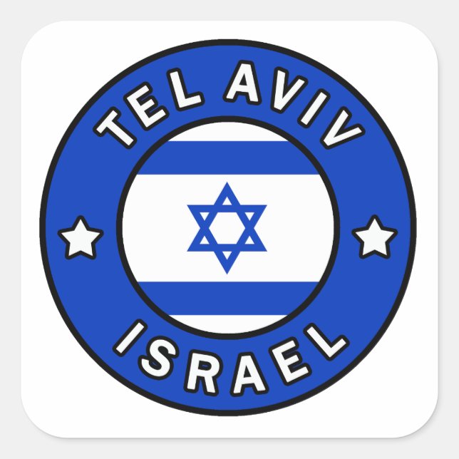 Tel Aviv Israel Quadratischer Aufkleber (Vorderseite)