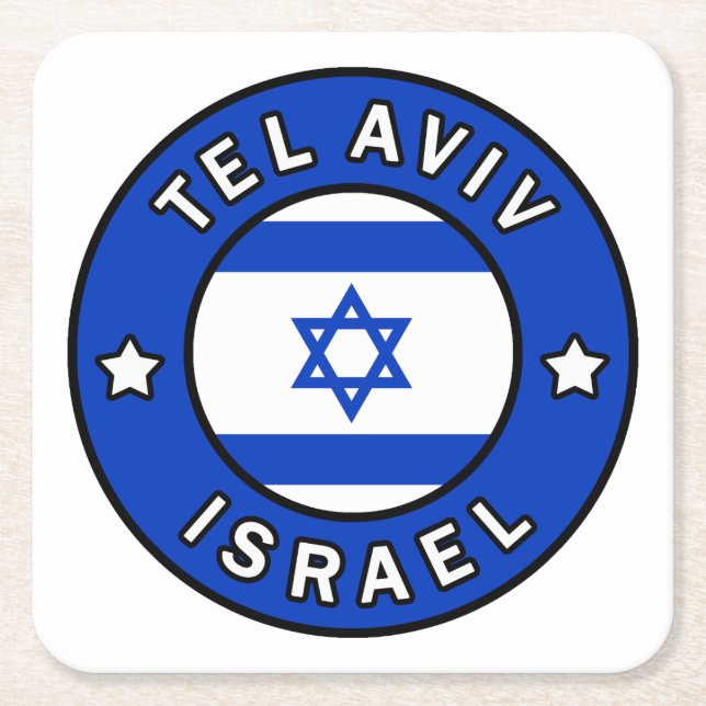Tel Aviv Israel Rechteckiger Pappuntersetzer (Vorderseite)