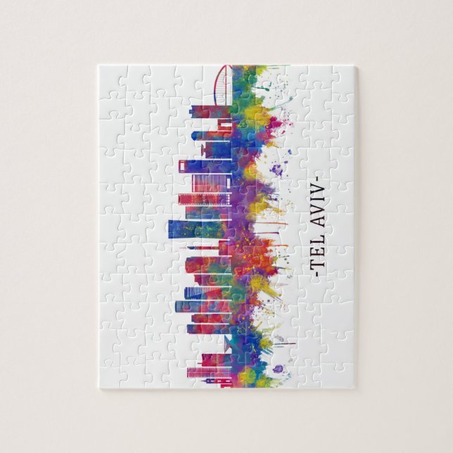 Tel Aviv Israel Skyline Puzzle (Vertikal)