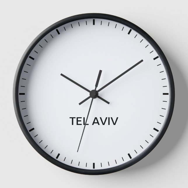 Tel Aviv Israel Time Zone Newsroom Clock Uhr (Vorderseite)